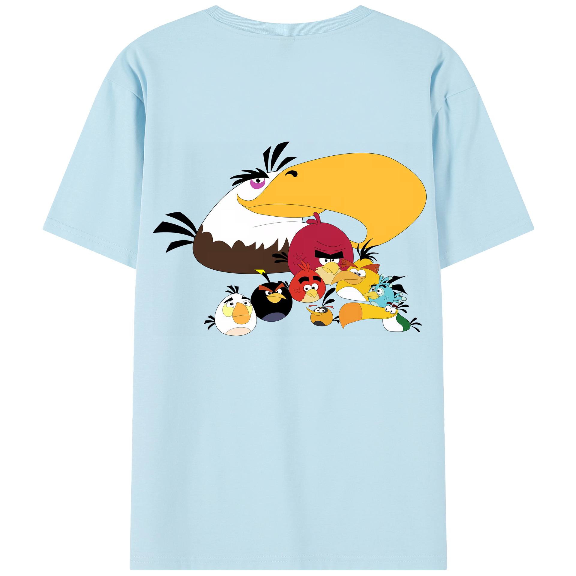 （画像用） Angry Birds アングリーバード 綿100％半袖Tシャツ（背面プリント）